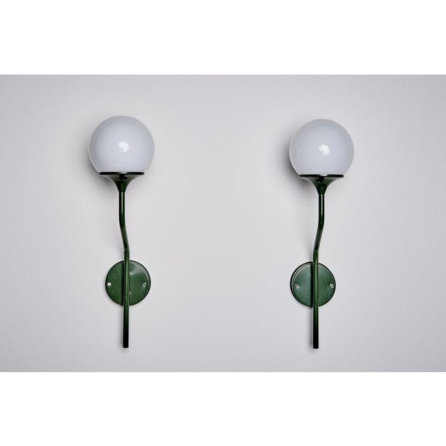 Metal Wall Sconce with One Globe by Goffredo Reggiani for Lampadari Reggiani, 1960s For Sale - Image 7 of 13