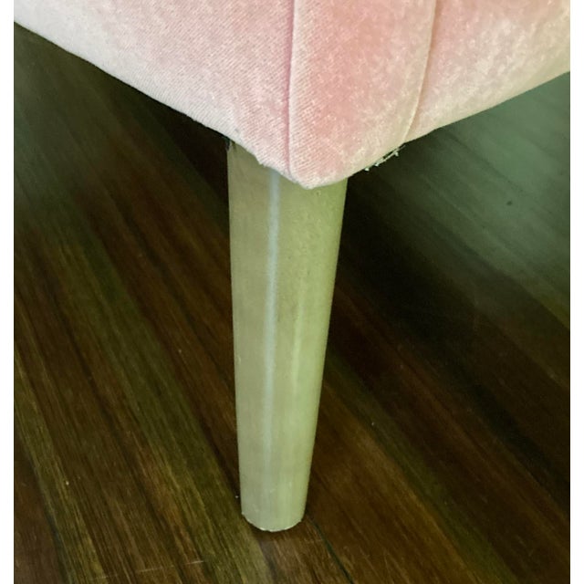 Pair of Vintage Bassett Soft Pink Velvet Club Chairs For Sale - Image 11 of 15