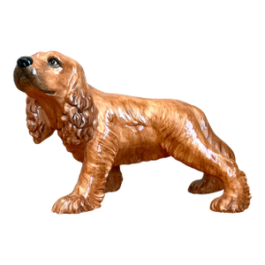 Vintage Italian Glazed Ceramic Spaniel