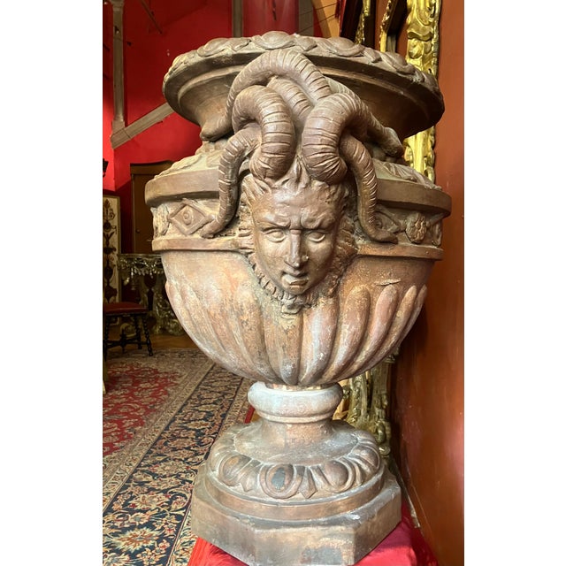 Large 17th Century Antique Terracotta Jardinière with Medusa Handle, Italy For Sale - Image 16 of 18