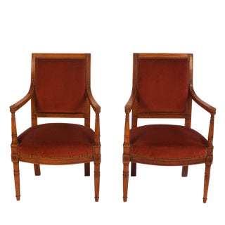 19th Century Louis XVI Style Armchairs - a Pair For Sale