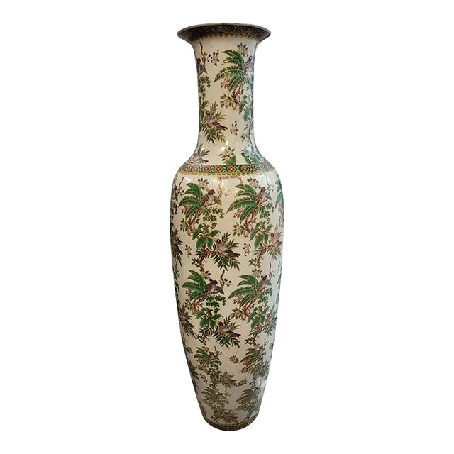 Palace Size Famille Verte-Style Porcelain Floor Vase For Sale