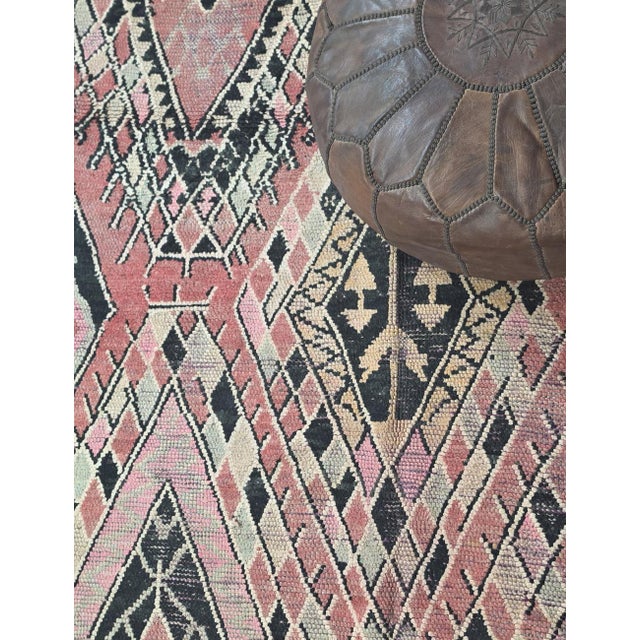 Textile 1970s Blush Pink Tribal Berber Rug - 7.2 X 5.7 Ft For Sale - Image 7 of 8