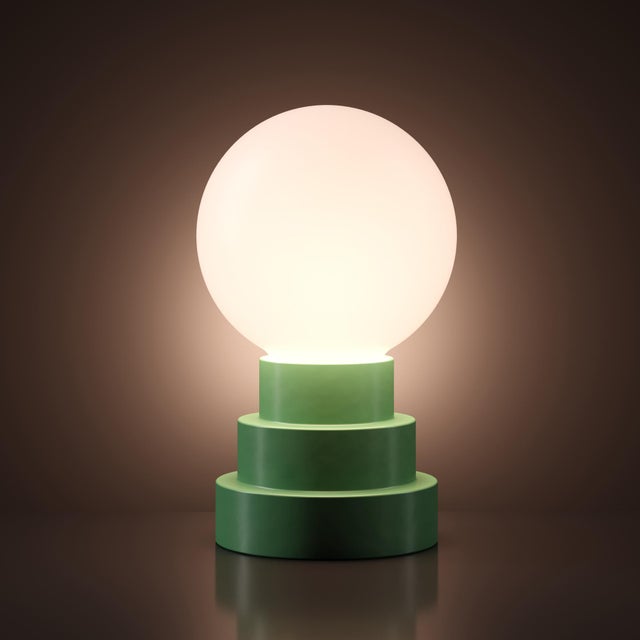Green GLOBE Rechargeable Cordless LED Table Lamp, 3-Levels Brightness Touch Sensor Control, Moss For Sale - Image 8 of 14