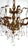 Palwa Brass Lead Crystal Six Liight Chandelier 6 Lights from Palwa, 1960s For Sale - Image 4 of 15