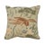 Japanese Schumacher Lotus Garden Pillow in Aqua For Sale