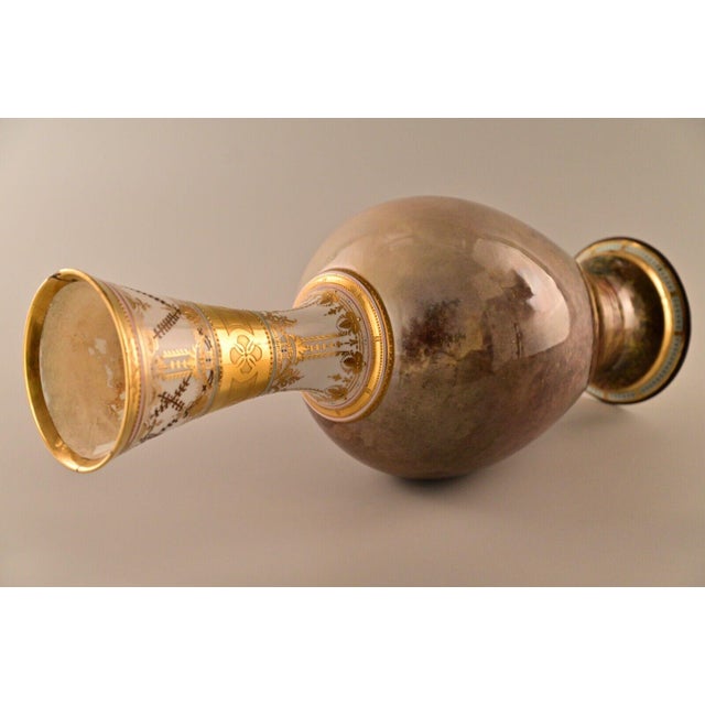 Royal Vienna Antique Original Artist Signed Franz Dorfl Dice Throwers Figurative Hand Painted Enamel Jeweled Porcelain Vase For Sale - Image 12 of 12