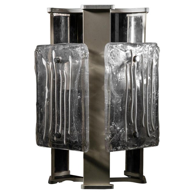 Glass Vintage Murano Glass and Plastic Table Lamp by Angelo Brotto, Italy, 1970s For Sale - Image 7 of 7