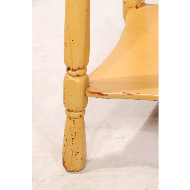 Wood Shabby Chic Rustic Farmhouse Painted Side Table Stand C. 1930/40's For Sale - Image 7 of 8