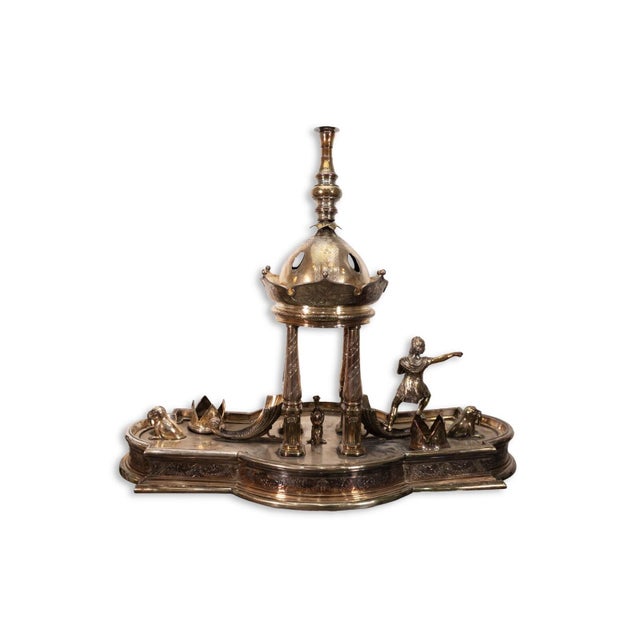 American Meriden Britannia Co Ornamental Silver Plate Centerpiece Candle Holder For Sale - Image 3 of 10