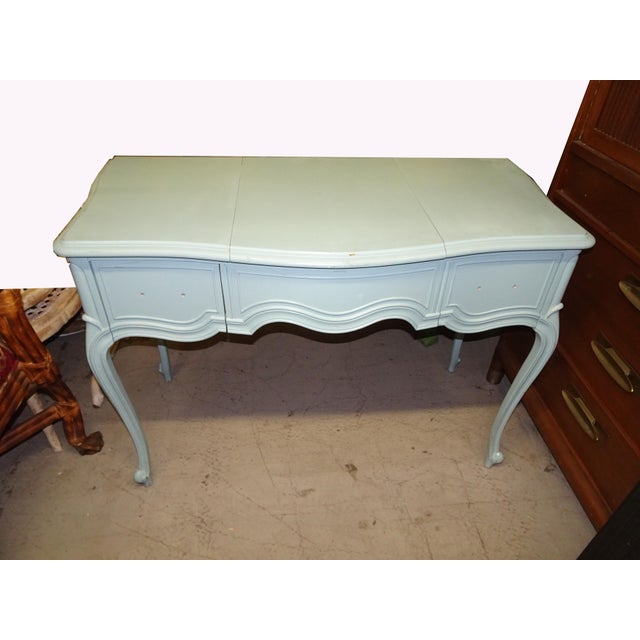 Vintage French Country Drexel Blue Desk Vanity Without Hardware Chairish