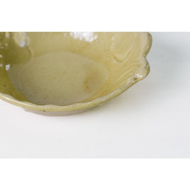 1950s Mid-Century Modern Aegitna Vallauris French Pottery Fish Bowl in Yellow Glaze For Sale - Image 10 of 15