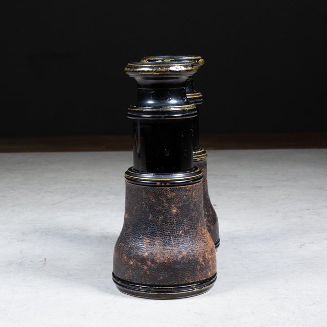 Animal Skin 19th C. Leather Wrapped French Binoculars c.1880 For Sale - Image 7 of 9