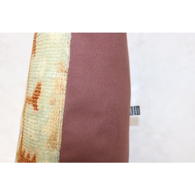 Late 20th Century Antique Indian Agra Rug Pillow For Sale - Image 5 of 5