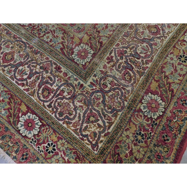 Hand-Knotted Antique Persian Kerman Lavar Rug 7'8"x 9'8" For Sale - Image 15 of 18
