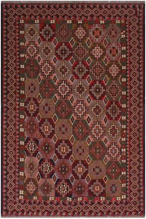 1960s Vintage Tribal Soumakh Wool Rug - 6'2" X 7'10"