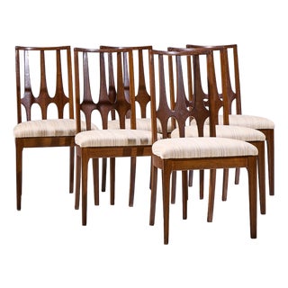 Broyhill Brasilia Mid Century Walnut Dining Chairs - Set of 6 For Sale