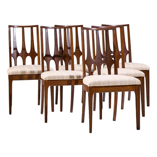 Broyhill Brasilia Mid Century Walnut Dining Chairs - Set of 6 For Sale