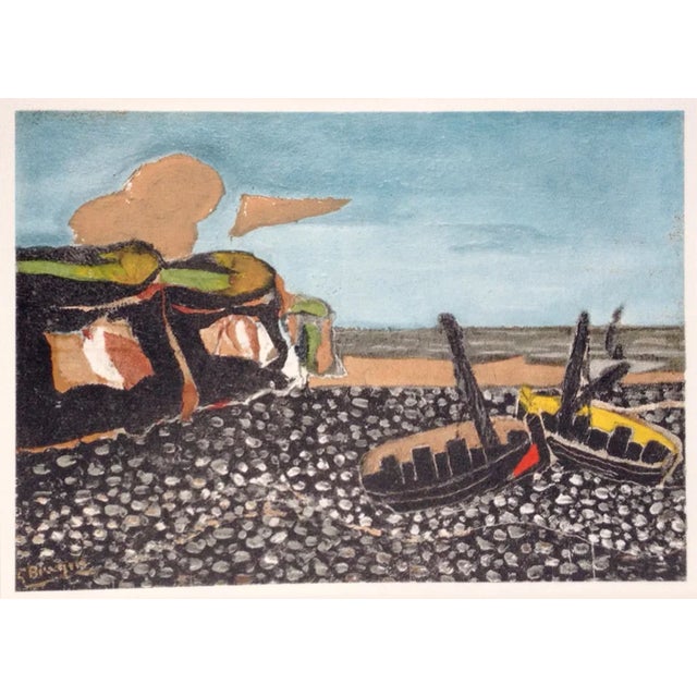 Artist: Georges Braque Country: France Title: Les Barques bleues Medium: Lithograph signed in the plate Paper Size: 9.9 x...