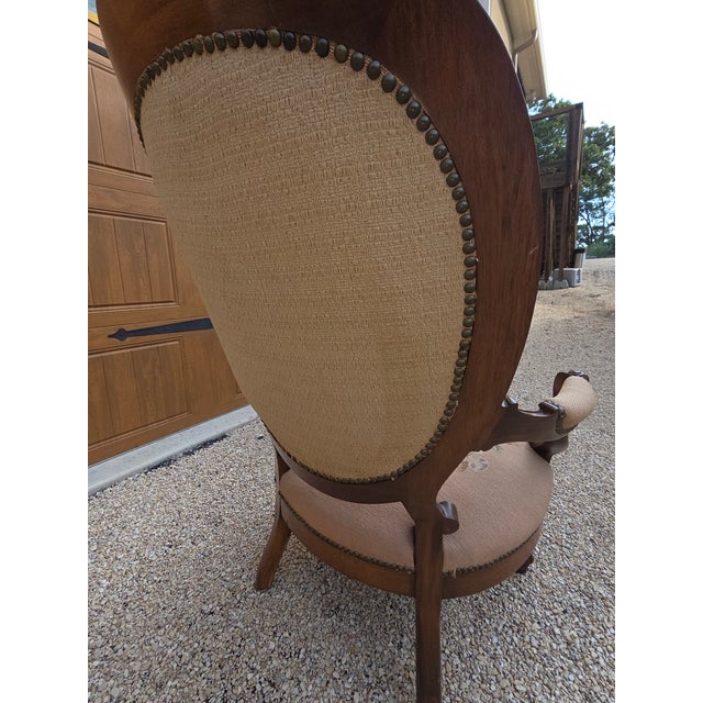 Victorian Floral Needlepoint Tapestry Covered Armchair For Sale - Image 10 of 12