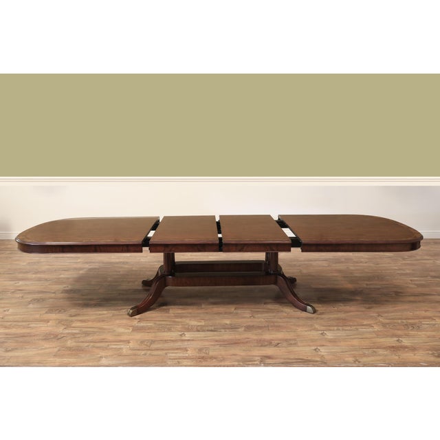 2020s Extending Dining Table Seats 10-14 People Walnut Finished Dining Table With Hyedua Crown Veneer by Theodore Alexander & Stephen Church For Sale - Image 5 of 15