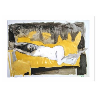 Leo Guida, Female Figure, Original Ink & Watercolor, 1970s For Sale