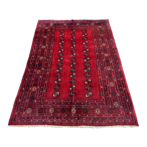 Red Bokhara Hand-Knotted Wool Rug - 7'3" X 5'4"