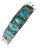 6.75" C1920's Navajo Ingot Silver Turquoise Row Cuff Bracelet For Sale