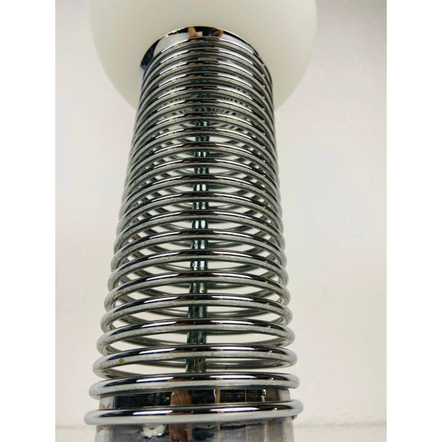 1970s Chrome and Opal Glass Table Lamp, Italy, 1960s For Sale - Image 5 of 11
