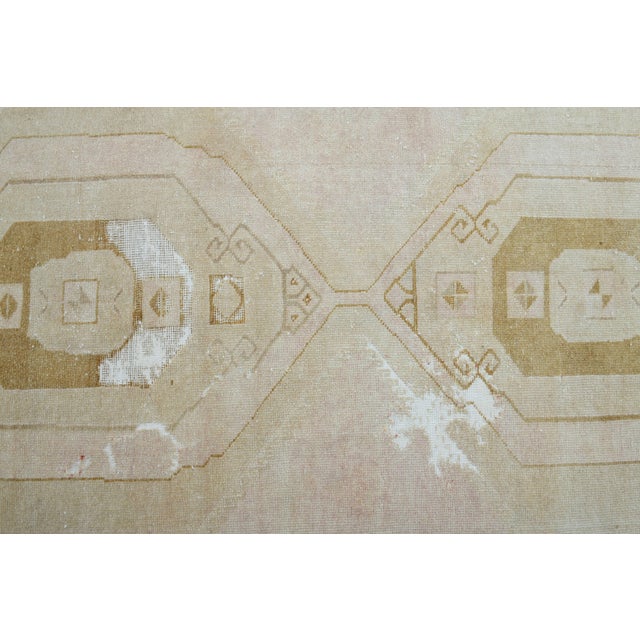 1970s Vintage Handmade Wool Cotton Turkish Beige Area Rug For Sale - Image 10 of 11