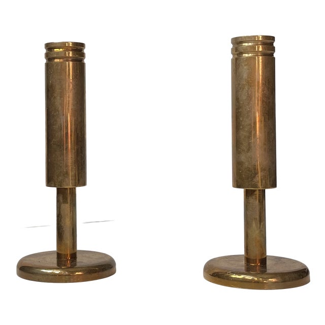 Mid-Century Modern Candleholders in Brass by Dantorp Design, 1960s, Set of 2 For Sale