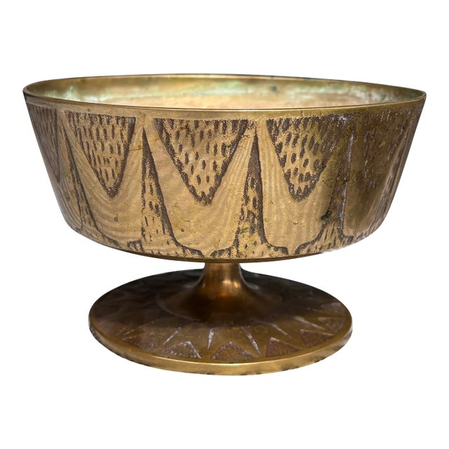 Mid-Century Modernist Brass Pedestal Bowl For Sale
