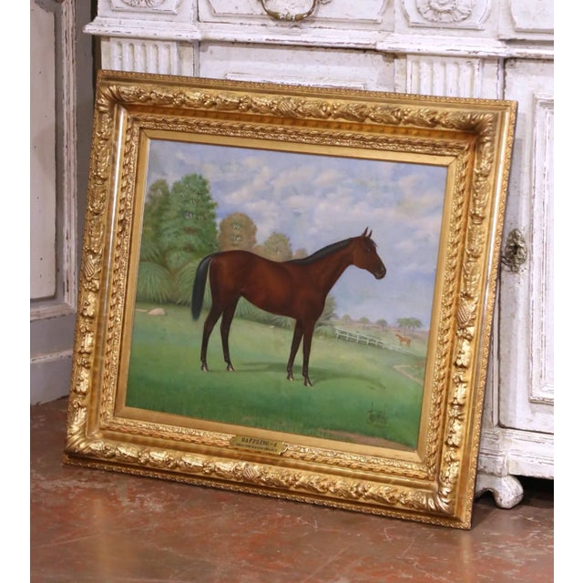 Decorate an office or study with this striking oil on canvas equestrian portrait. Titled “Baffling – 4”, signed and dated...