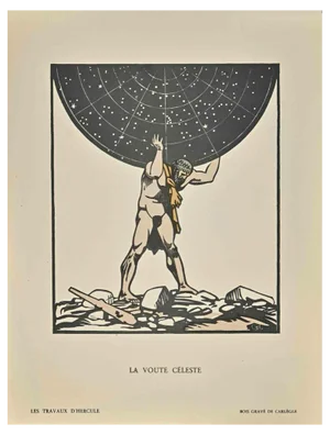 Carlège, La Voute Celeste, Original Woodcut Print, Early 20th Century