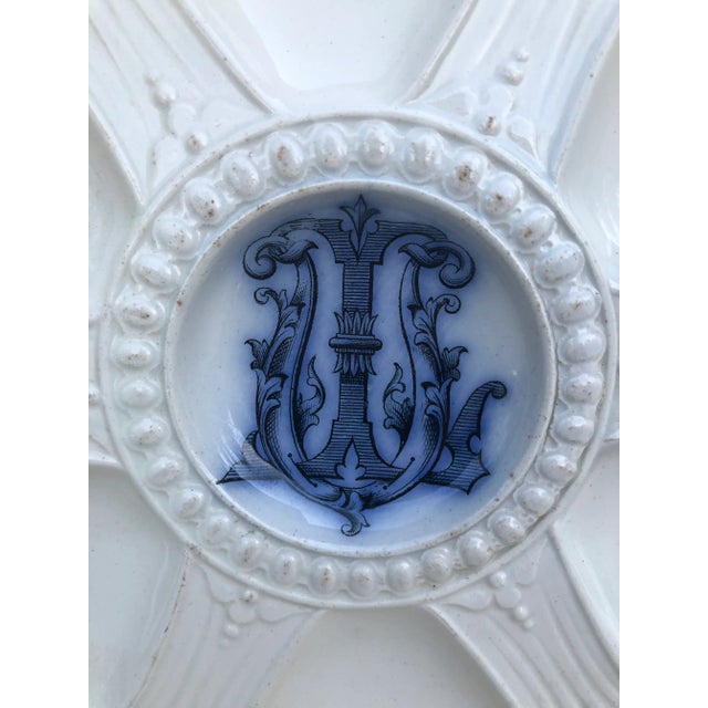 English Victorian Oyster Plate signed Brown-Westhead Moore & Company. Initiales on the center.