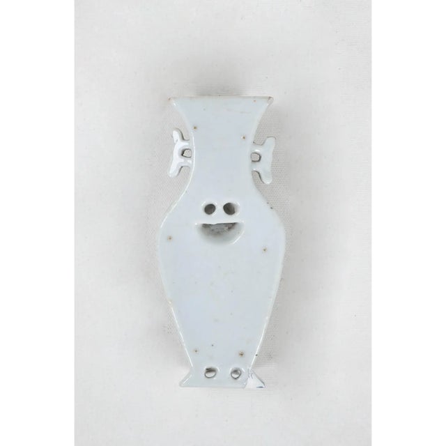 White Late 19th Century Vintage Flat Backed Porcelain Vase for Wall Bracket For Sale - Image 8 of 9