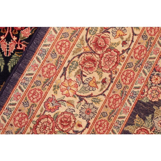 Textile Shabby Chic 1990's Pak-Persian Blue/Ivory Wool Rug - 6'0'' X 9'1'' For Sale - Image 7 of 9