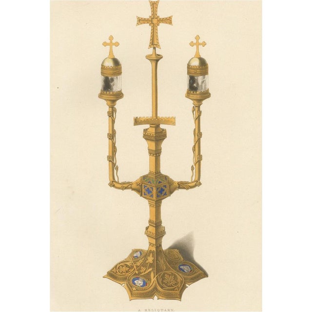 Medieval Reliquary Gothic Church Treasure, 1850, Print on Paper For Sale - Image 13 of 13
