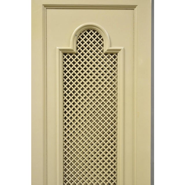 Vintage LRG Hollywood Regency 92" Tall 6 Panel Bone Lacquer Room Divider Screen For Sale - Image 9 of 18