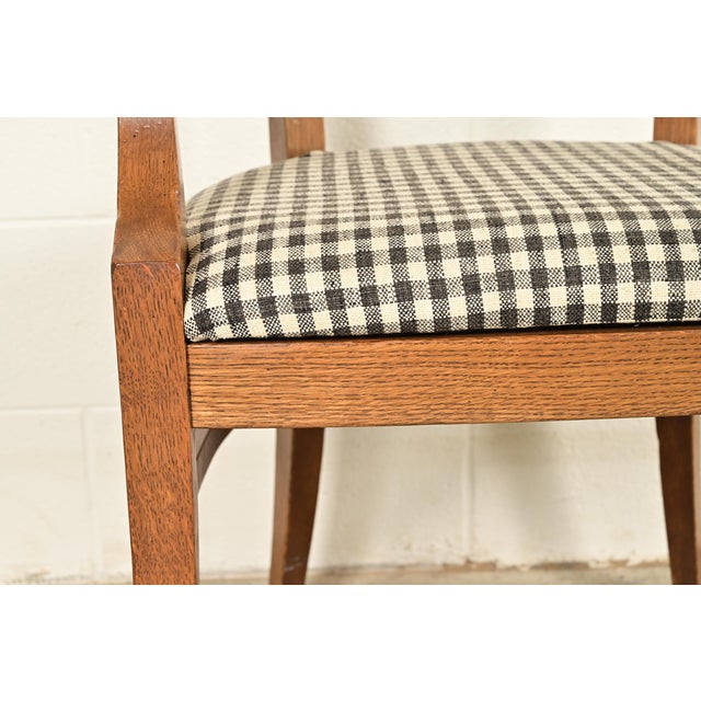 Brown Stickley Mission Oak Arts & Crafts Armchairs, Pair For Sale - Image 8 of 14