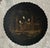 A beautifully decorated Victorian English papier maché pedestal dish finished in black jappaned lacquer with finely gilded...