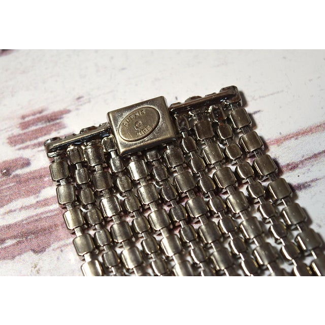 Vintage Alexis Kirk Wide Black & Clear Rhinestone Bracelet For Sale - Image 9 of 15