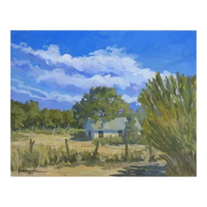 1989 Plein Air Old Farmhouse Landscape Painting