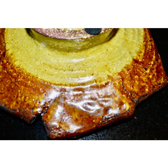 1980s Brutalist Trinket Tray in Glazed Stoneware by Michel Delmotte, Strasbourg, 1984 For Sale - Image 5 of 10
