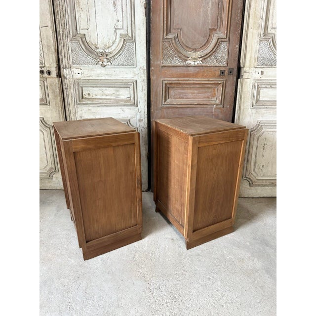 Art Deco Style Oak Bedside Tables, 1930s, Set of 2 For Sale - Image 14 of 16