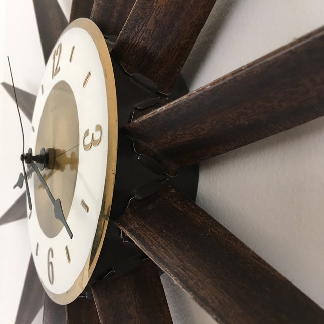 1950s Vintage Welby Starburst Wall Clock Chairish