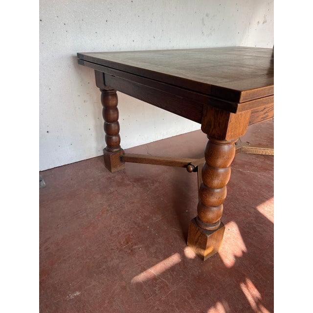 Wood Renaissance-Style Table in Oak, 1930s For Sale - Image 7 of 12