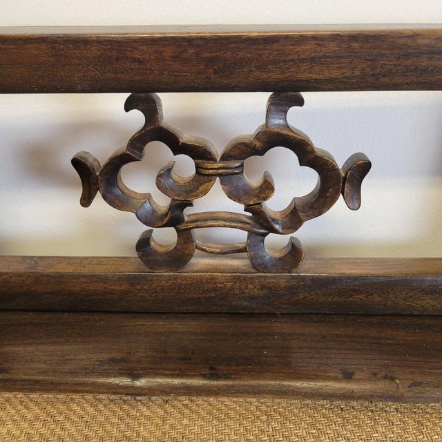 Brown Chinese Ming Style Elm Kang Daybed / Opium Couch, Late Qing c.1890–1920 For Sale - Image 8 of 14