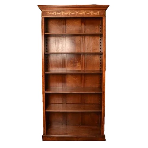 Vintage Burr Walnut Open Bookcases, Set of 2 For Sale