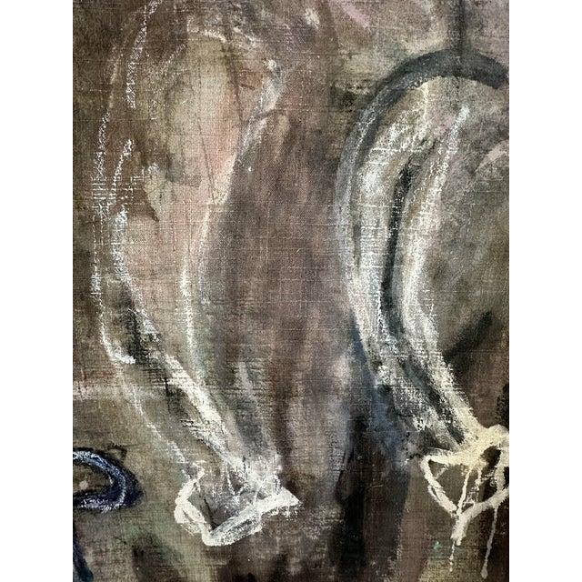 Stone Gray Large Abstract Painting by Roderick Coles For Sale - Image 8 of 11